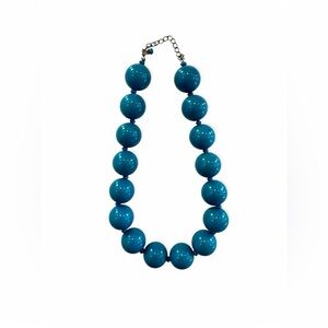 Chunky Teal Beaded Necklace